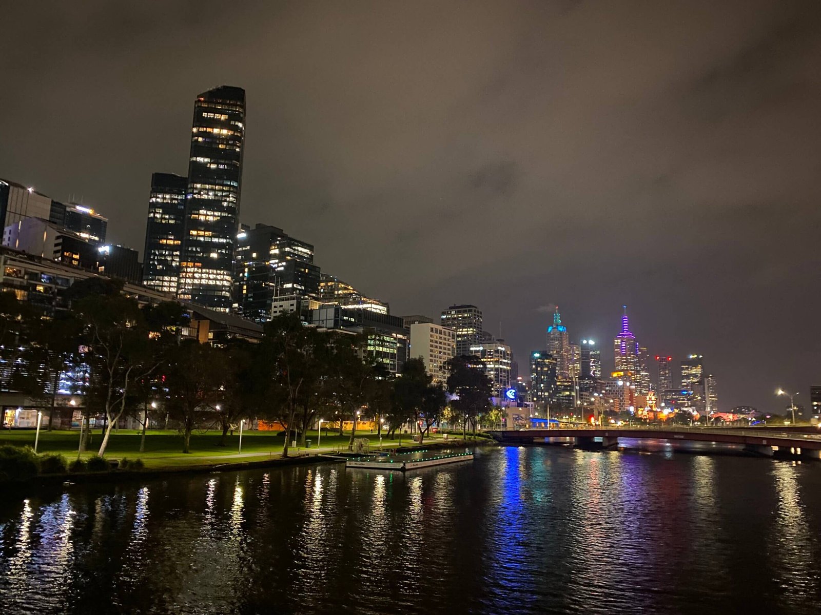Yarra River und CBD by night
