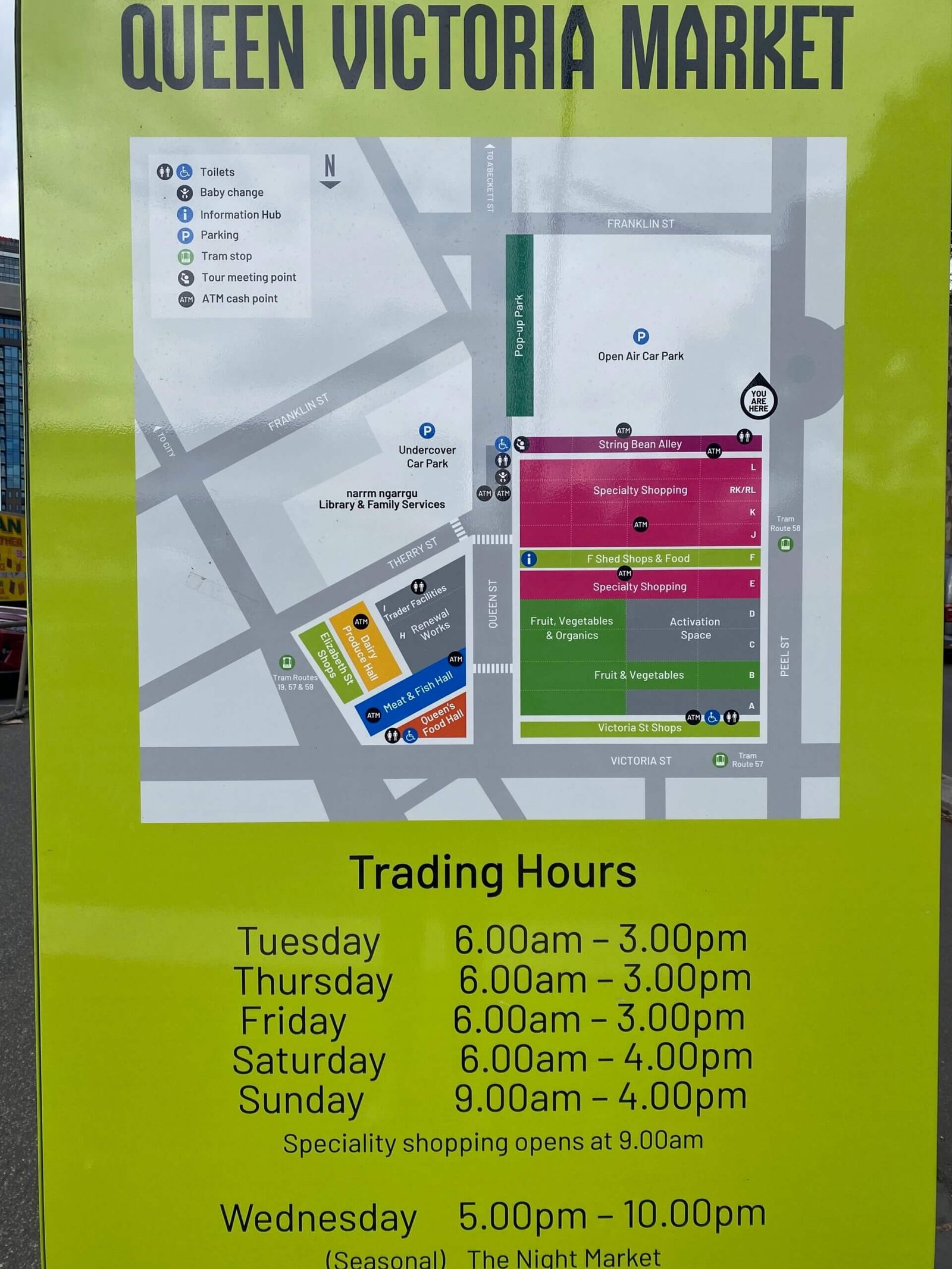 Karte Queen Victoria Market