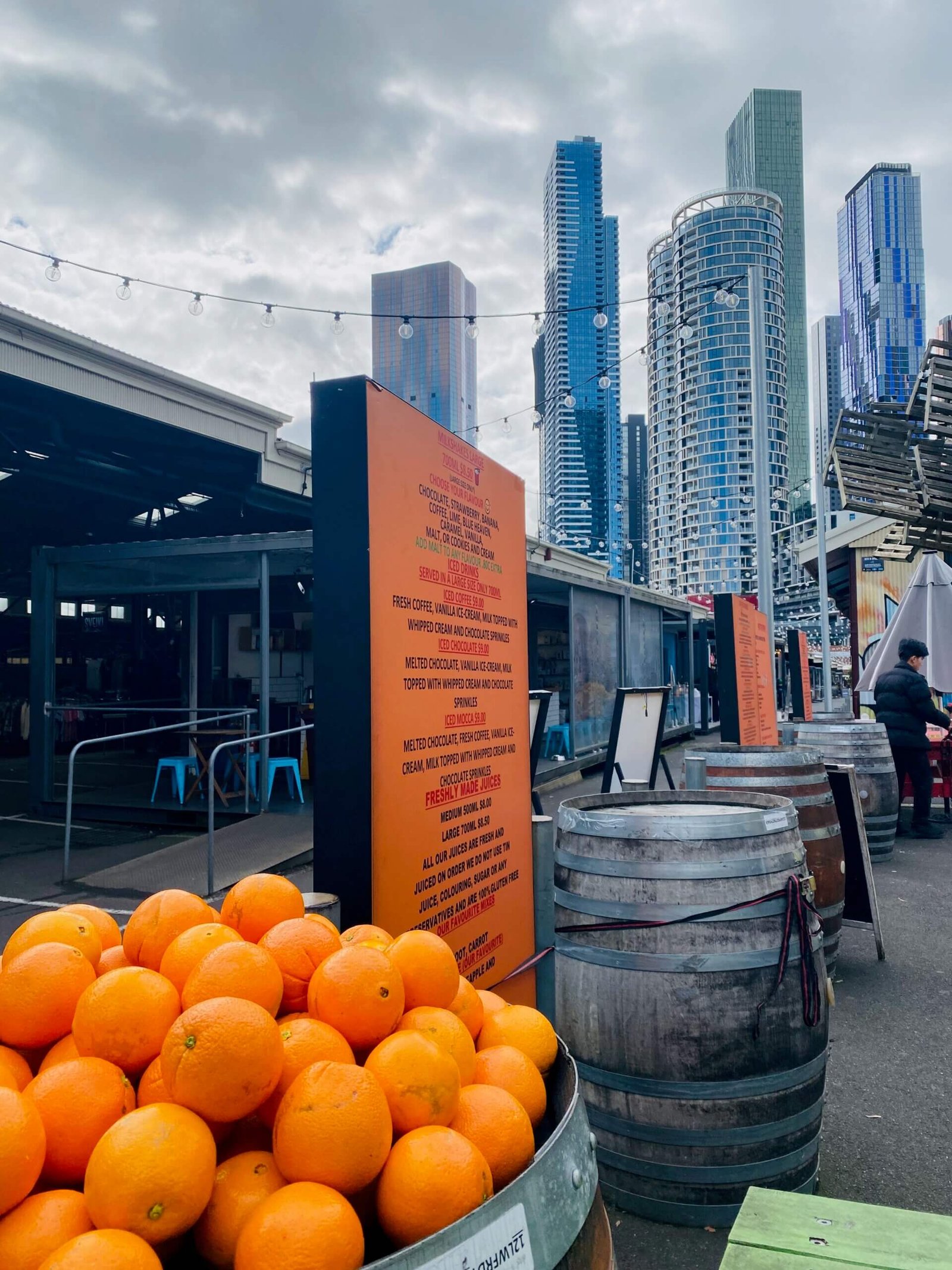 Queen Victoria Market Melbourne - Blick auf die Innenstadt