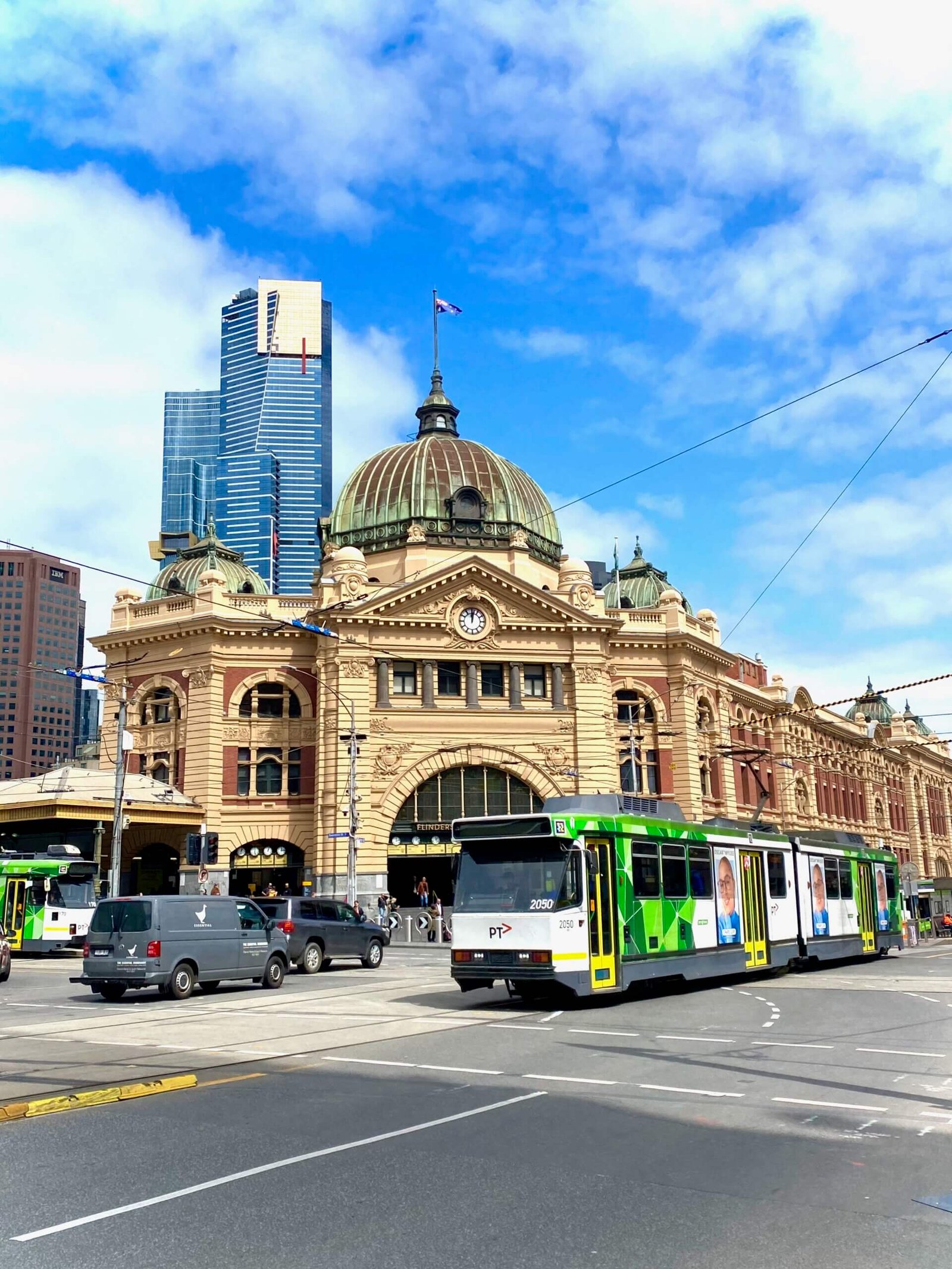 Blick auf Flinders Station in Melbourne