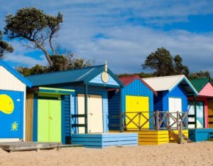 Bunter Beach Houses in Dromona auf der Mornington Peninsula