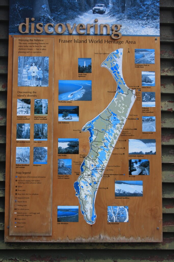 Fraser_Island_Übersichtskarte Übersichtskarte - Fraser Island uns seine Highlights