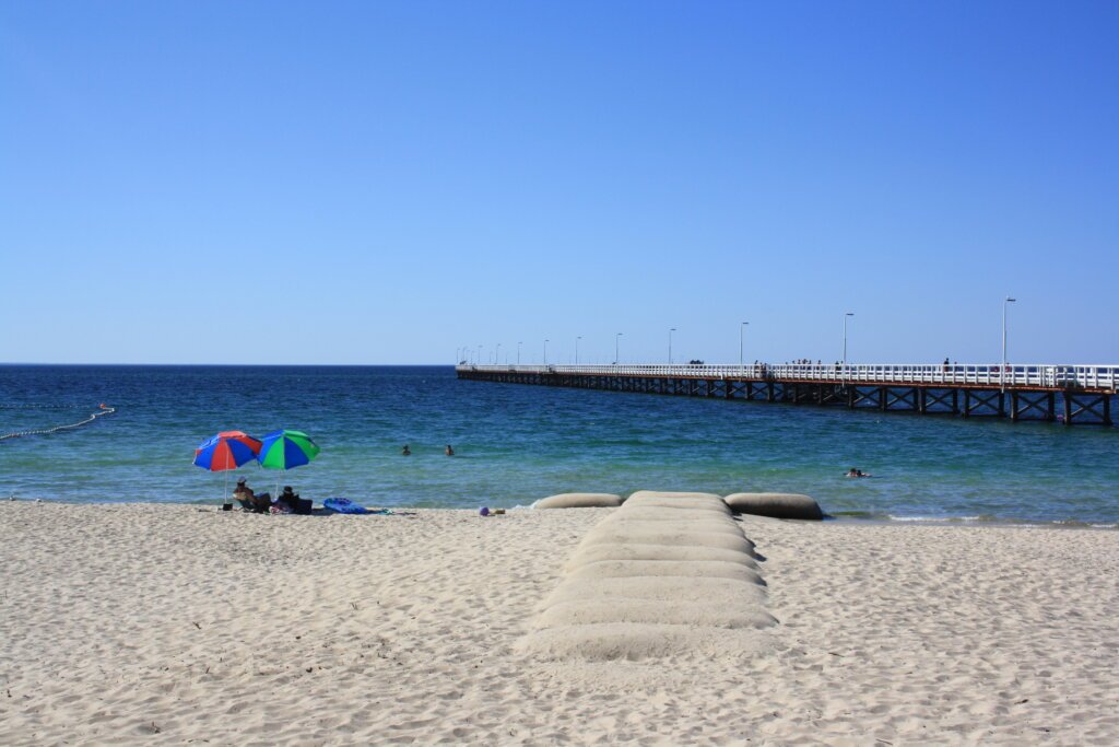 Strand_Busselton_Jetty Busselton Jetty vom Strand aus - Westernaustralia